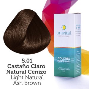 Tintura Univital | Color Castaño Claro Natural Cenizo | 5.01