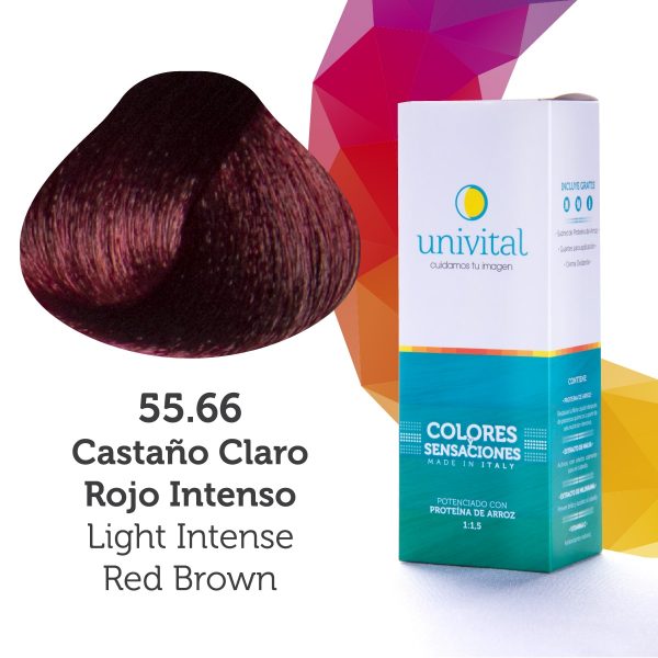 Tintura Univital  Color Castaño Claro Rojo Intenso  55 